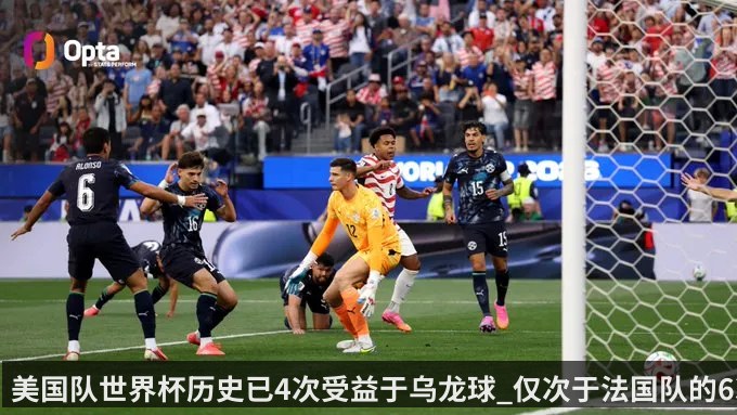 美国队世界杯历史已4次受益于乌龙球_仅次于法国队的6次